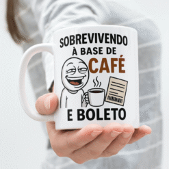 Alternative view of Caneca Sobrevivendo à base de café e boleto