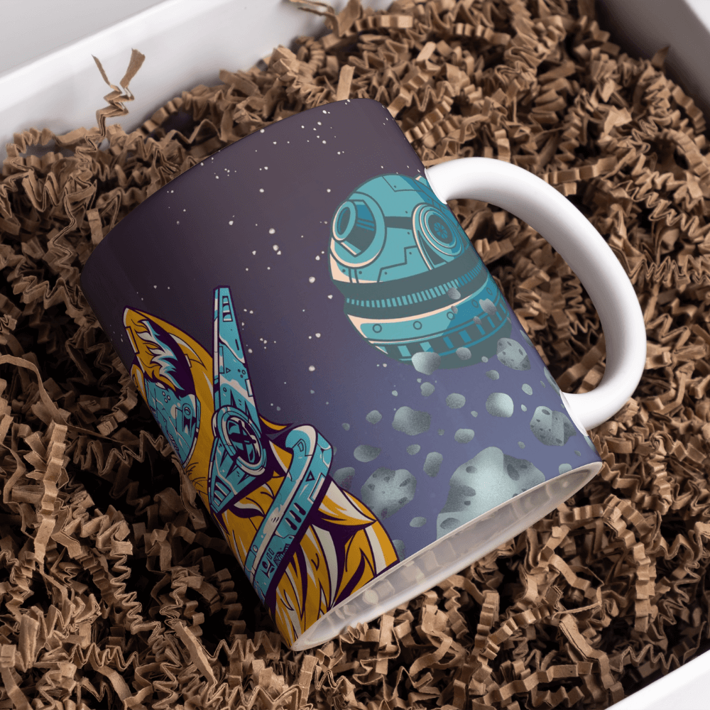 Caneca Gato Galáctico Personalizada, Porcelana 325ml - Imagem 4